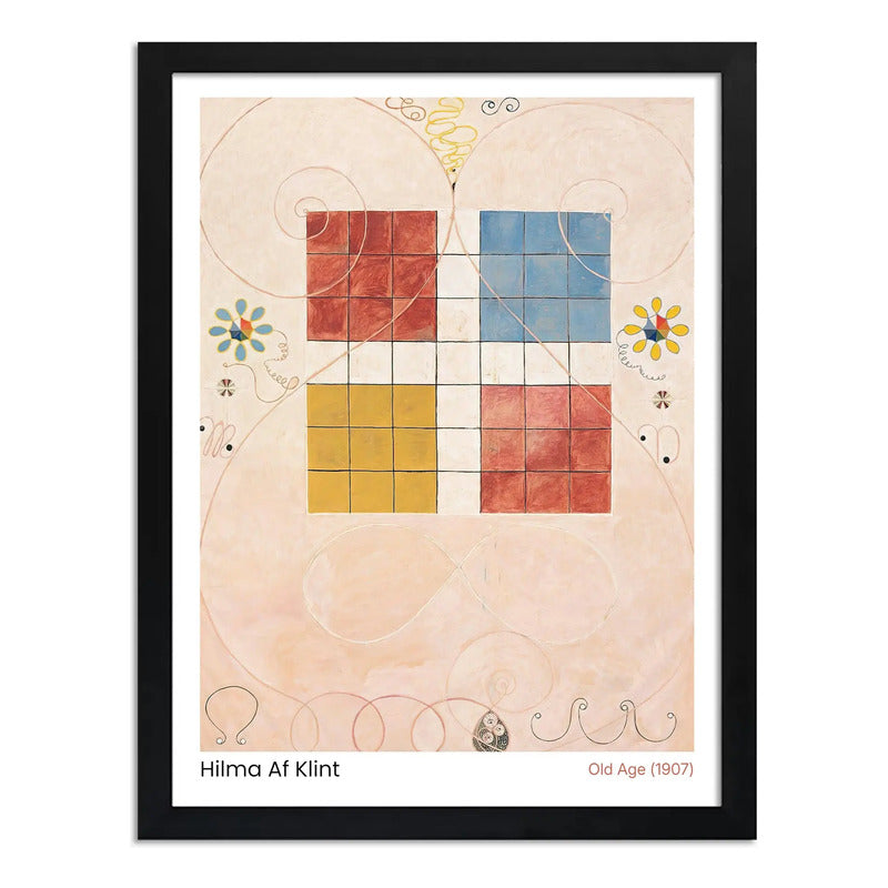 Cuadro Dormitorio Living Hilma Klint Arte Vejez N. 10 Museo Marco Negro