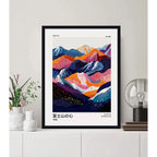 Cuadro Paisajes Arte Japón Monte Fuji Flor Sakura Decoracion Montañas Tokyo Marco Negro