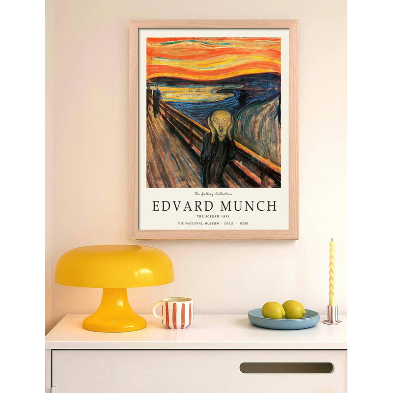 Cuadro Living Dormitorio Edvard Munch El Grito Expo Oslo Oak Marco Marrón Claro