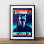 Cuadro Terminator Arnold Schwarzenegger Pop Art Con Paspartú Marco Negro