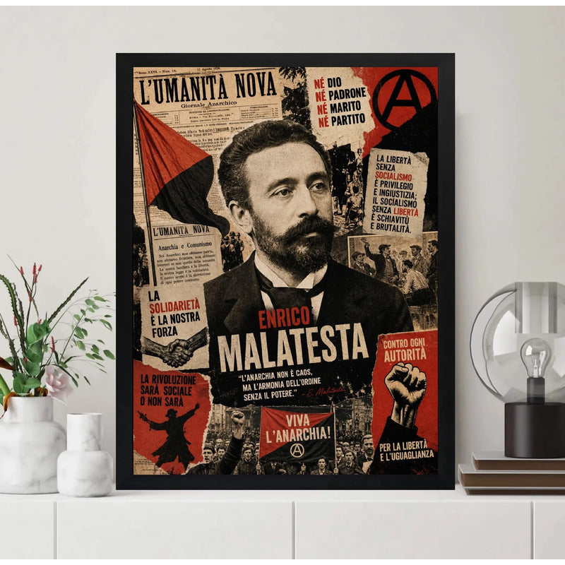 Cuadro Errico Malatesta Retro Escritor Anarquista Italiano Marco Negro