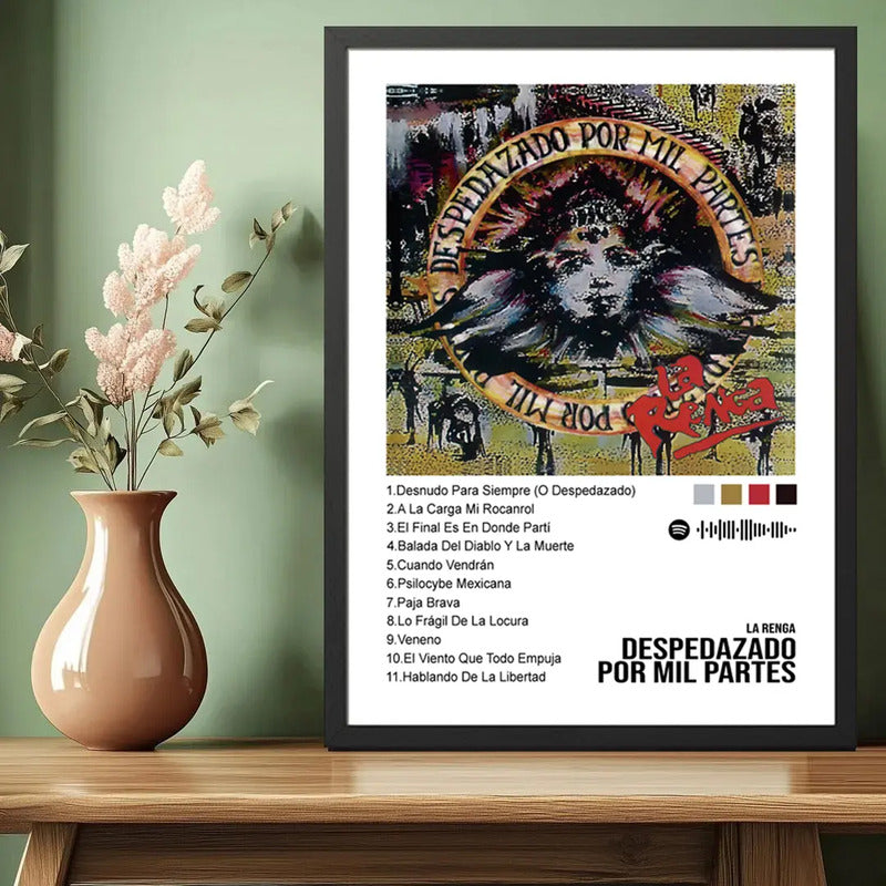 Cuadro La Renga Despedazado X Mil Partes Album Spotify Rock Marco Negro