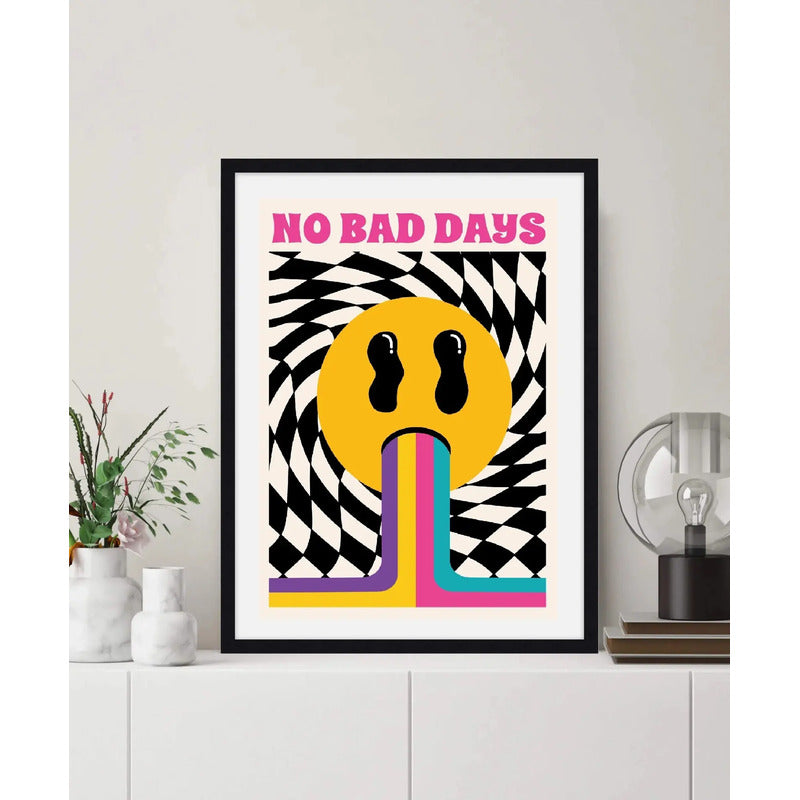 Cuadro No Bad Days Frase Motivacional Pop Art Decoracion Marco Negro