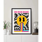 Cuadro No Bad Days Frase Motivacional Pop Art Decoracion Marco Negro