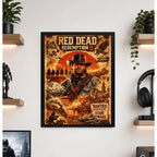 Cuadro Red Dead Redemption 2 Videojuego Playstation Art Game Marco Negro