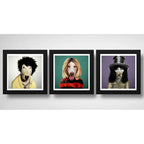 Set 3 Cuadros Perros Rock Kurt Cobain Slash Sid Vicious Arte