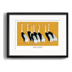 Cuadro Ogata Korin Grullas Cranes Botanico 53x43cm Paspartú Marco Negro