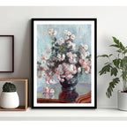 Cuadro Claude Monet Crisantemos Flores Arte Decoracion Marco Negro