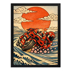 Cuadro Moto Gp Ducati Carrera Motociclismo Japón Oriental Marco Negro