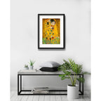 Cuadro Gustav Klimt El Beso Kiss Arte 53x43cm Con Paspartú Marco Negro