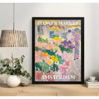 Cuadro Dormitorio Flower Market Flores Ciudades Matisse Arte Flower Market Amsterdam Marco Negro