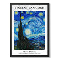 Cuadro Van Gogh La Noche Estrellada Obra Pintor Decoracion Marco Negro
