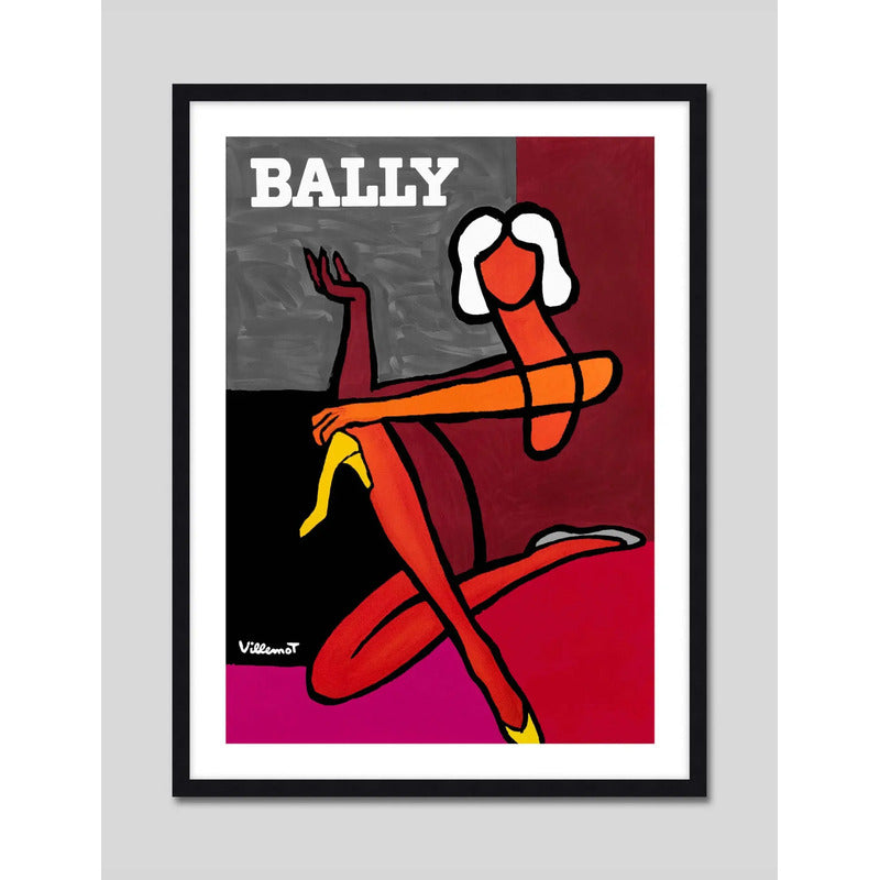 Cuadro Bally Suiza Fashion Moda Lujo Retro Salon Decoracion Bally Sitting Woman Negro