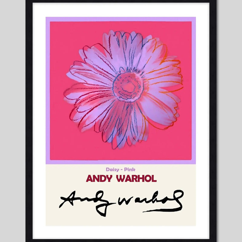 Cuadro Andy Warhol Pop Art Monroe Mariposa Flores Decoracion Andy Warhol Flor Pink Daisy Marco Negro