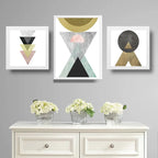 Set 3 Cuadros Geometrico Escandinavo Abstracto Decoracion B4