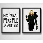 Set 2 Cuadros Normal People Scare Me American Horror Story Marco Negro