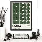 Cuadro Para Living Cocina Estudio Decoracion Moderna Green Bauhaus Color Verde Con Marco Negro