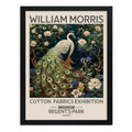 Cuadro Pavo Real Blanco Floral William Morris Botanico Flor Marco Negro
