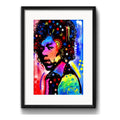Cuadro Jimi Hendrix Pop Art Rock Decoracion Con Paspartú Marco Negro