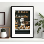Cuadro Bulldog Frances Bake Chef Cocina Bakery Con Paspartu Marco Negro