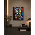 Cuadro Pablo Picasso El Alma En Mosaico Pareja Efecto 3d Marco Negro