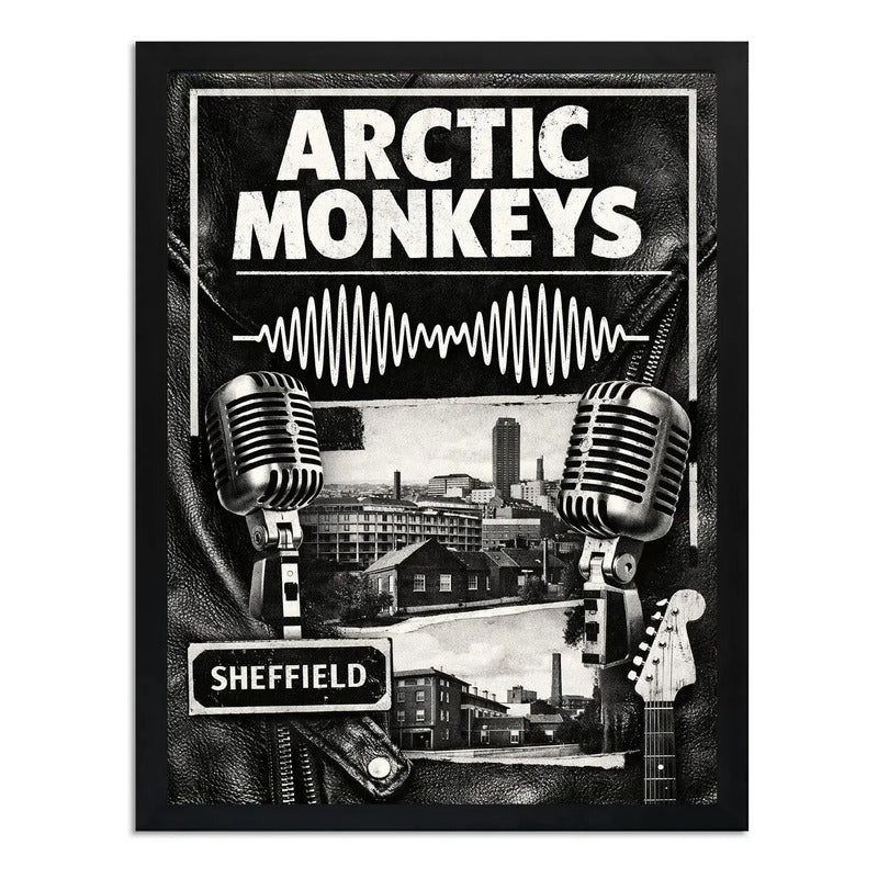 Cuadro Arctic Monkeys Indie Rock Musica Blanco Y Negro Arte Marco Negro