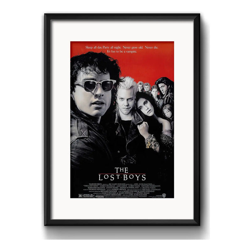 Cuadro Los Muchachos Perdidos Lost Boys Pelicula Paspartú Modelo 1 Con Marco Negro