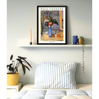 Cuadro Dormitorio Living Paul Cézanne El Jarrón Azul Flores Marco Negro