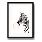 Cuadro Cebra Chicle Animales Arte Decoracion Con Paspartú