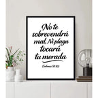 Cuadro Salmo 91:10 Biblia No Te Sobrevendrá Mal Versiculo Marco Negro