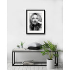 Cuadro Kate Moss Fashion Blanco Y Negro 53x43cm Con Paspartú Kate Moss Life Is A Joke Con Marco Negro