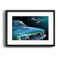 Cuadro Autos Antiguos Modelos Marcas Retro Arte Con Paspartu Ford Mustang Classic Con Marco Negro