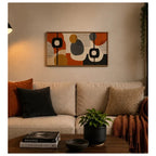 Cuadro Dormitorio Living Boho Abstract Tonos Terrosos Grande Abstracto Boho Marrón Claro
