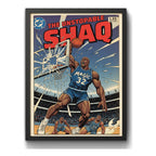 Cuadro Shaquille O'neal Comics Retro Baloncesto Deportes Marco Negro