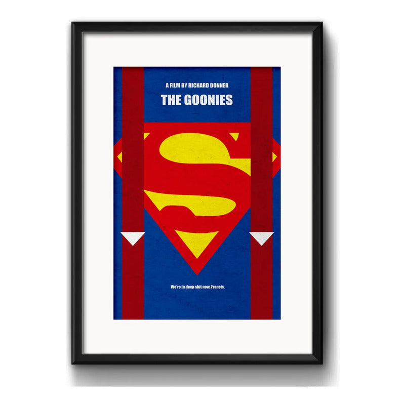 Cuadro Los Goonies Sloth Minimalista Pelicula Con Paspartú Marco Negro