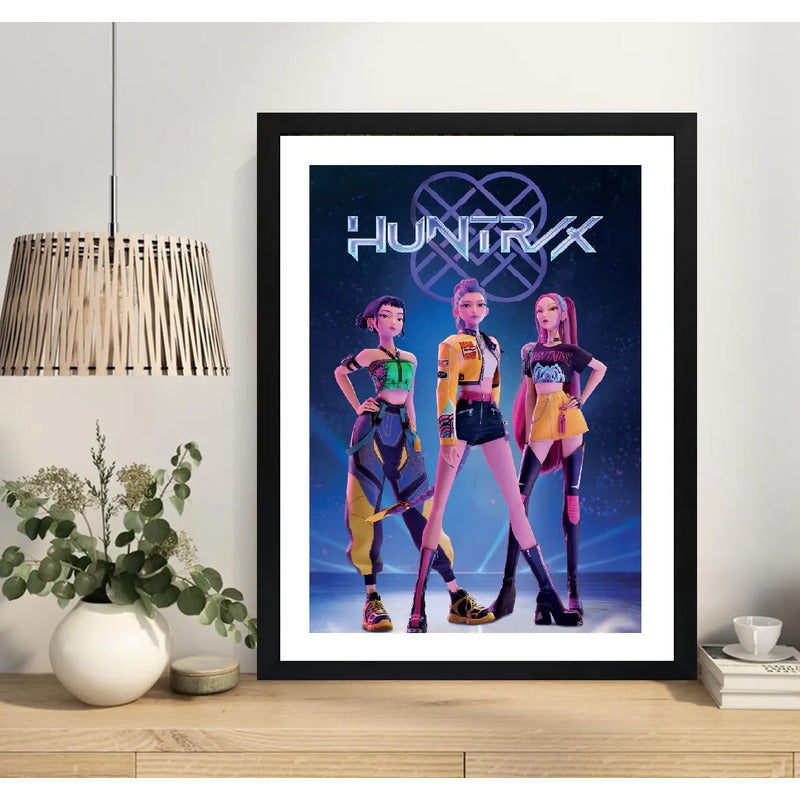 Cuadro K-pop Demon Hunters Huntrix Guardianas Kpop Pelicula Marco Negro