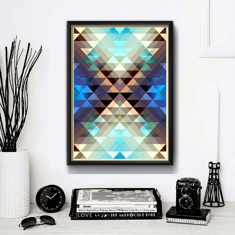 Cuadro Geometrico Abstracto Escandinavo Moderno Decoracion