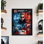 Cuadro Resident Evil Albert Wesker Umbrella Virus Zombies Marco Negro