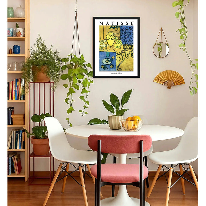 Cuadro Henri Matisse Interior Amarillo Limones Chef Cocina Marco Negro