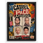 Cuadro Ca7riel & Paco Amoroso Arte Trap Pop Hip Hop Musica Marco Negro