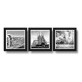 Set 3 Cuadros España Madrid Barcelona Blanco Y Negro Decora