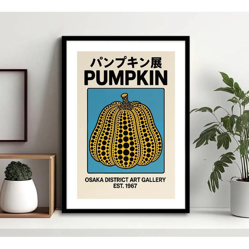 Cuadro Yayoi Kusama Pumpkin Osaka Arte Japones Decoracion Marco Negro