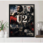 Cuadro U2 Banda Álbuns Icônicos Canciones Rock Arte Vintage Marco Negro