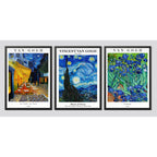 Set 3 Cuadros Van Gogh Pinturas Surrealismo Obras De Arte Marco Negro