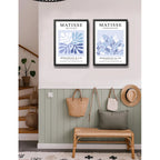 Set 2 Cuadros Dormitorio Living Matisse Tonos Azul Indigo Marco Negro