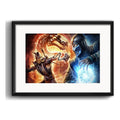 Cuadro Mortal Kombat Scorpion Sub-zero Juego Game Paspartú Marco Negro