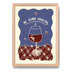 Cuadro In Vino Veritas Frase Retro Bebida Cocina Bar Pub Oak Marco Marrón Claro