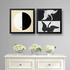 Set 2 Cuadros Hilma Af Klint Abstracto Buda Cisne 33x33cm Marco Negro