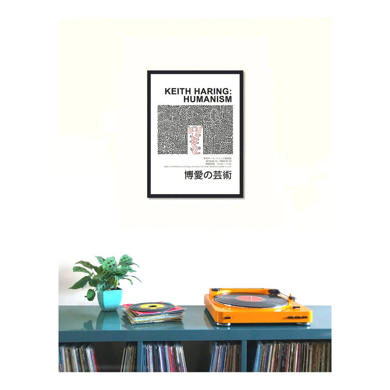 Cuadro Keith Haring Humanism Arte Obra Pintor Decoracion Marco Negro