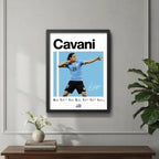 Cuadro Cavani Jugador Fútbol Logros Signature Club Deportes Marco Negro